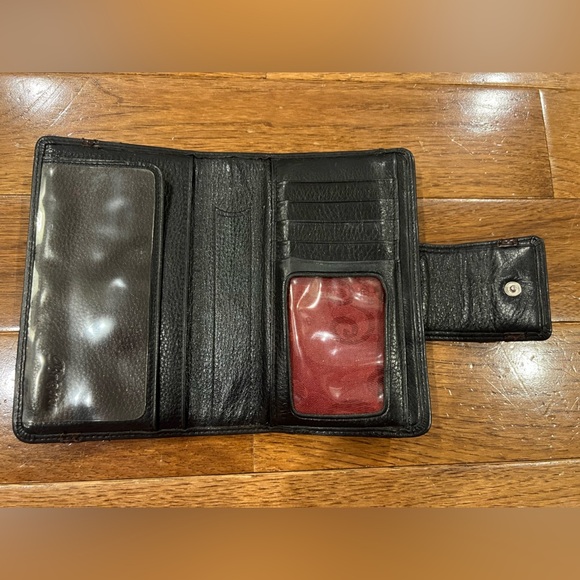 Brighton Leather Crocodile Embossed Vintage Checkbook Clutch Wallet - Picture 4 of 8